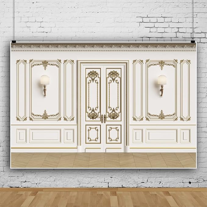 Leyiyi 10x7ft Vintage Room Inside Backdrop European Frame French Door Modern Castle House Cemetery Wall Empty Building Photo Background Cowboy Kids Birthday Portrait Studio Prop Vinyl Wallpaper