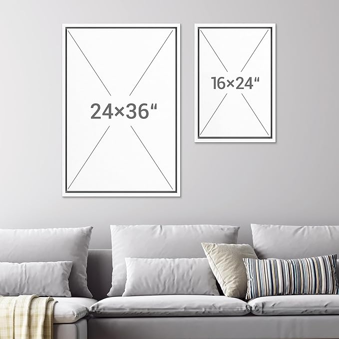 SIGNWIN Framed Wall Art Print Set Black & White Close Up Tree Ring Details Nature Wilderness Photography Modern Art Rustic Relax/Calm Multicolor for Living Room, Bedroom, Office - 24"x36"x2 White