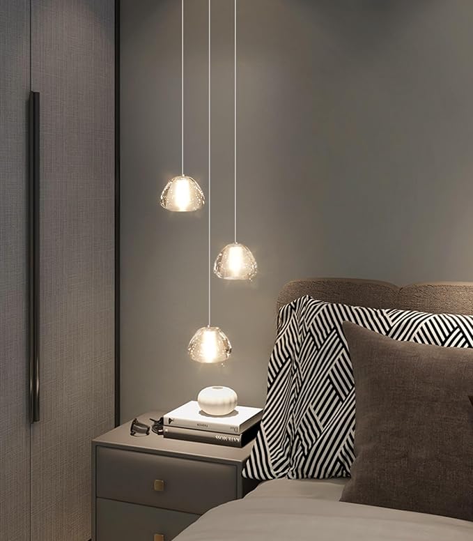 Modern Chandelier Crystal Pendant Light for Kitchen Island Dining Room Bedroom Hallway Silver