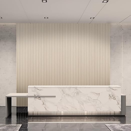 Art3d 8-Pack 96 x 6in. WPC Acoustic Slat Wall Panel for Modern Interior Decor, TV Background, Living Room, White Ash