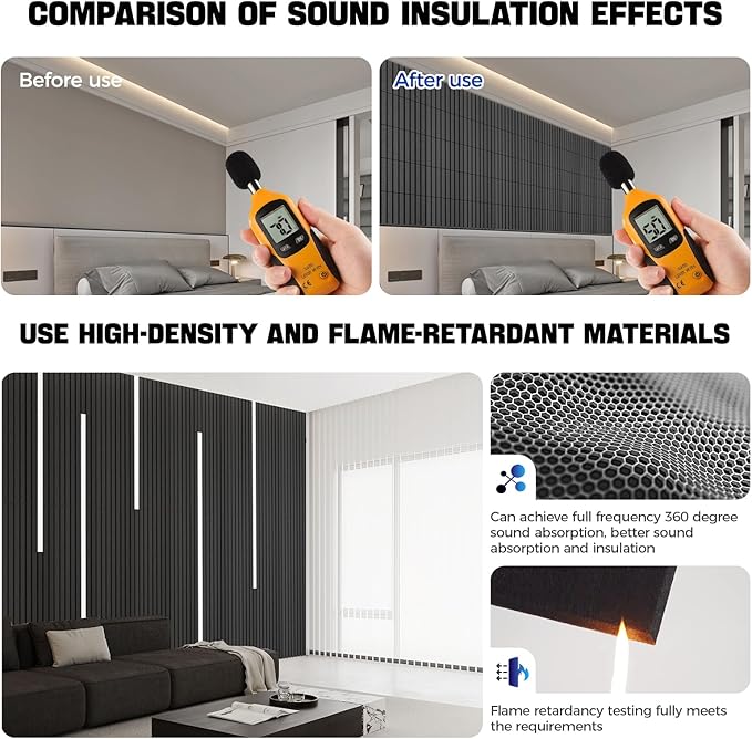 10 Pack Self-Adhesive Soundproof Wall Panels, 15.7 x 15.7 x 0.4 in Sound Proof Foam Panels for Walls, Cork Boards Alternative, Thicker 0.4in, Acoustic Panels, Sound Dampening Panels black