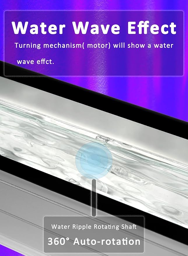 Ocean Wave Wall Wash Lighting, 60W Water Effect Projector Wall Washer LED Lights with Remote, RGBW Ambient Stage Lighting, 120V, Dimmable &Timing&11 Modes Color LED Light Bar