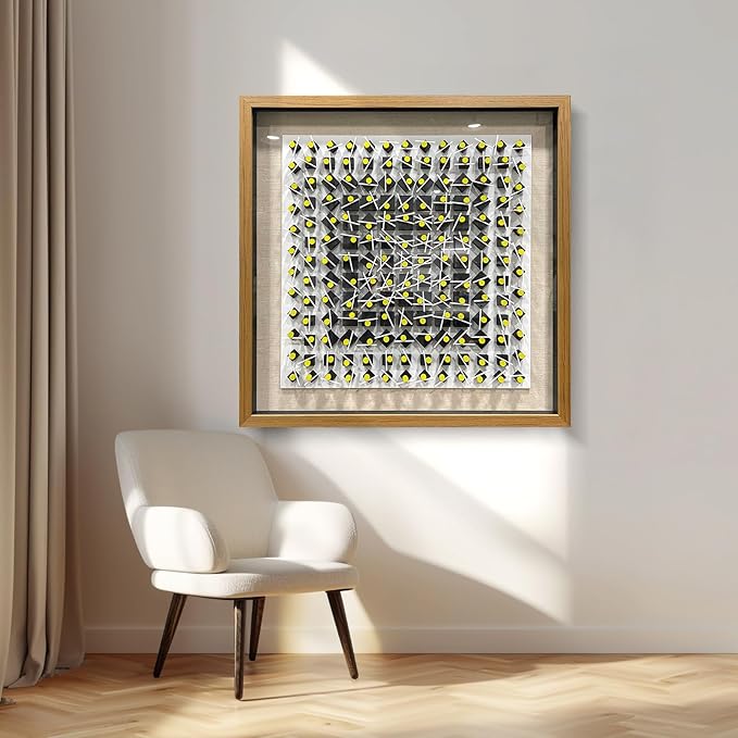 LIUZEYUE - Wooden block three-dimensional painting geometric modeling wall decoration 3D wooden artwork living room bedroom background wall office decoration painting 31.5"x31.5"