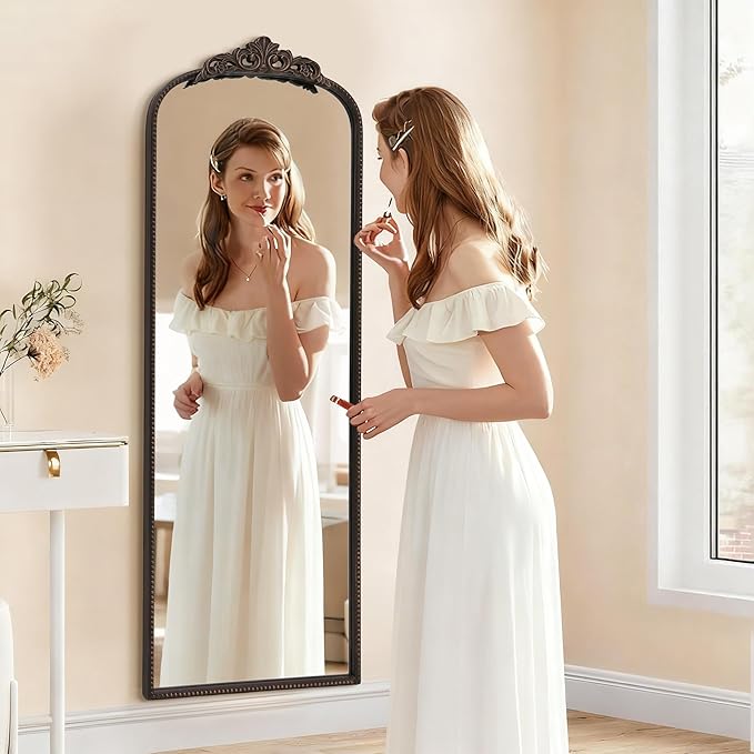 Micasso Bronze Full Length Mirror: 56''x21'' Traditional Ornate Vintage Floor Mirror - Baroque Antique Long Mirrors for Wall/Dressing Room/Bedroom/Entryway/Hallway - Home Decor for Living Room