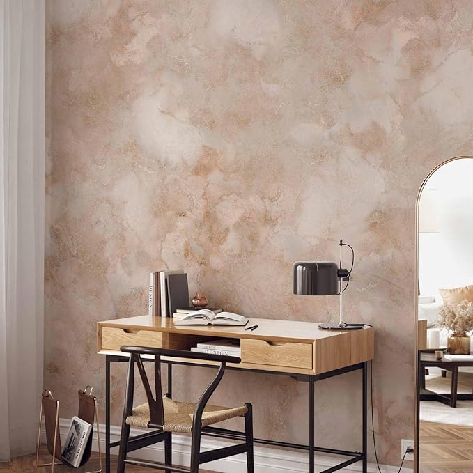 artgeist Wall Mural Abstract 118x83 in - Non-Woven Wallpaper Fleece Wall Decor Photo Print Picture Image Design Home Mural Concrete Marble Beige f-A-10058-a-a