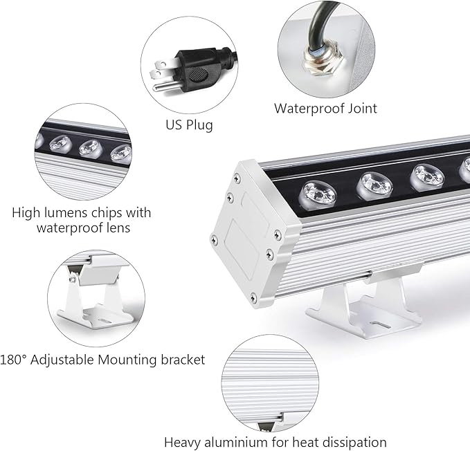 JSN&PC LED Wall Washer 24W 39.4 Inches Lighting Bar IP65 Waterproof Outdoor Light for Advertising Boards, Billboard,Building Commercial Lighting (Warm White 3000-3500K)