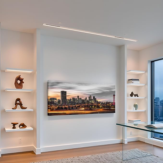 Nachic Wall Denver Skyline Picture Wall Art Decor USA Downtown City Poster Painting Colorado Photo Canvas Prints for Home Office Decoration 20"X48"