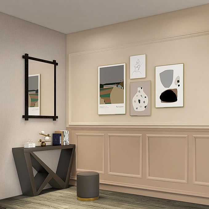 4 Sets Pre-Cut Wainscoting Panels 16”x16” Picture Frame Molding Peel and Stick Wall Molding kit Self Adhesive Molding Trim for Walls (40x40cm)