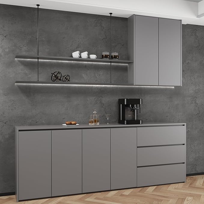 48"×197" Extra Wide Thick Darker Grey Black Concrete Wallpaper Peel Stick Waterproof Dark Gray Concrete Cement Contact Paper Vinyl Matte Textured Adhesive Sticker for Bedroom Bathroom Gym Walls