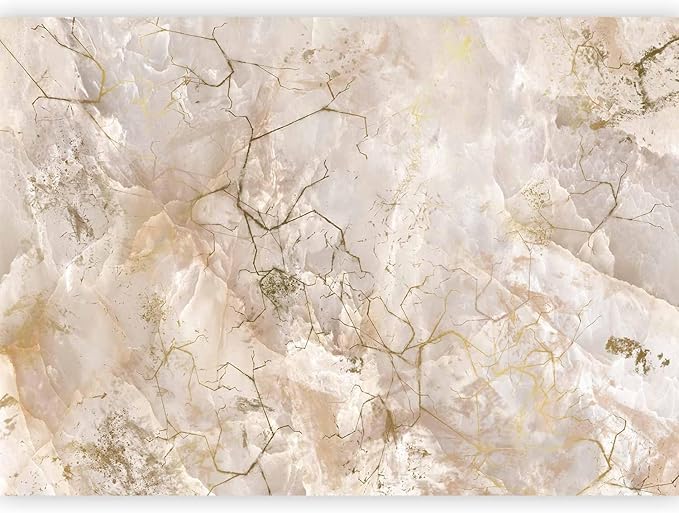 artgeist Wall Mural Abstract 116x83 in - XXL Peel and Stick Self-Adhesive Wallpaper Removable Large Sticker Foil Wall Decor Print Picture Image Design Faux Marble White f-C-0492-a-a