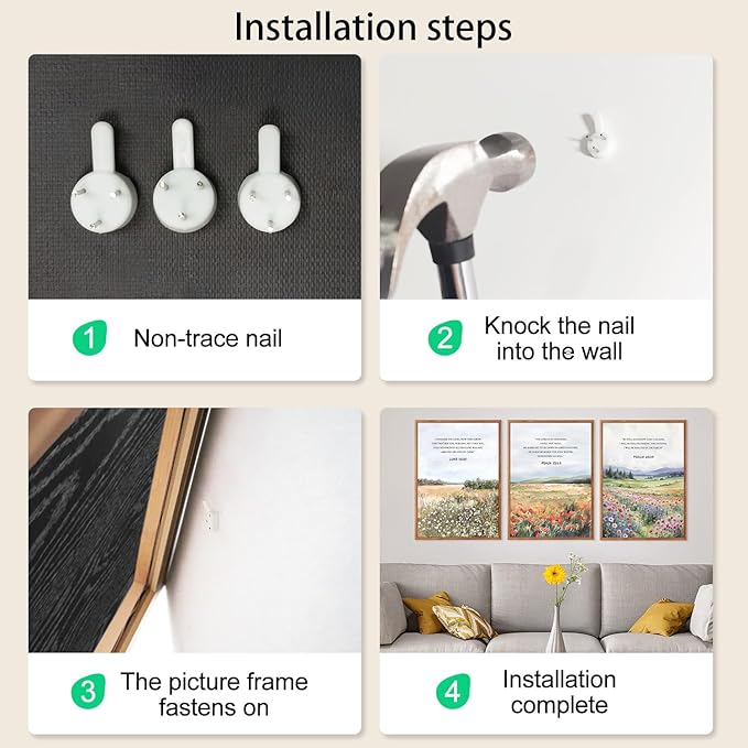 CHDITB Framed Canvas Art Print, Nature Flowers Christian Wall Decor, Floral Spiritual Scripture Wall Painting, Vintage Church Biblical Verses Art Prints for Zen Room Yoga Room Decor 16"x24"x3