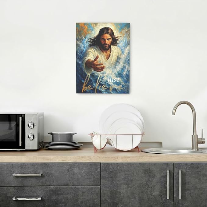 Christ Jesus Wall Art Christian Canvas Wall Decor Religious Bible Pictures Christ Paintings Prints Artwork Framed Divine Mercy Decorations For Church Prayer Room Bathroom Bedroom Living Room Gifts 12" x 16"