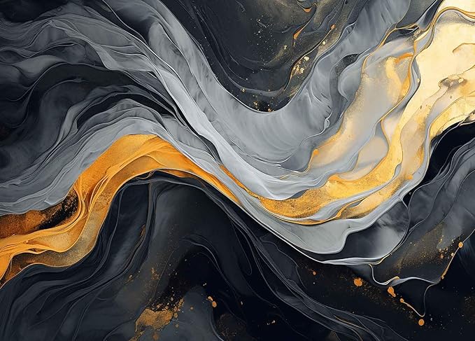 Abstract Black and Gold Marble Wallpaper Wall Murals for Living Room Bedroom (Not Self-Adhesive)