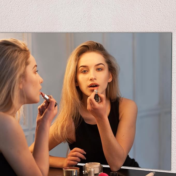 Mirrorons Frameless Mirror, Wall Mirror 48" x 30", Modern Bathroom Mirrors for Wall with Polished Edge, Hangs Horizontally or Vertically. Upgraded Shatterproof, Entryways, Bathroom, Gym.