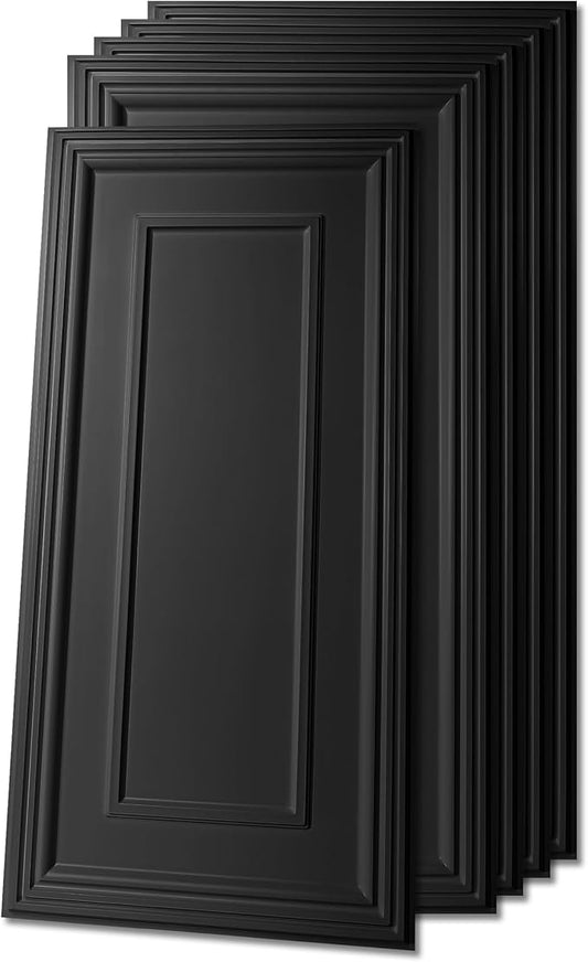 Art3d (12 Pack) PVC Ceiling Tiles 24x48 Drop Ceiling Panels for Interior Wall Decor, 3D Textured Panels & Wall Decor for Home/Office, Covers 96 Sq.Ft., Black