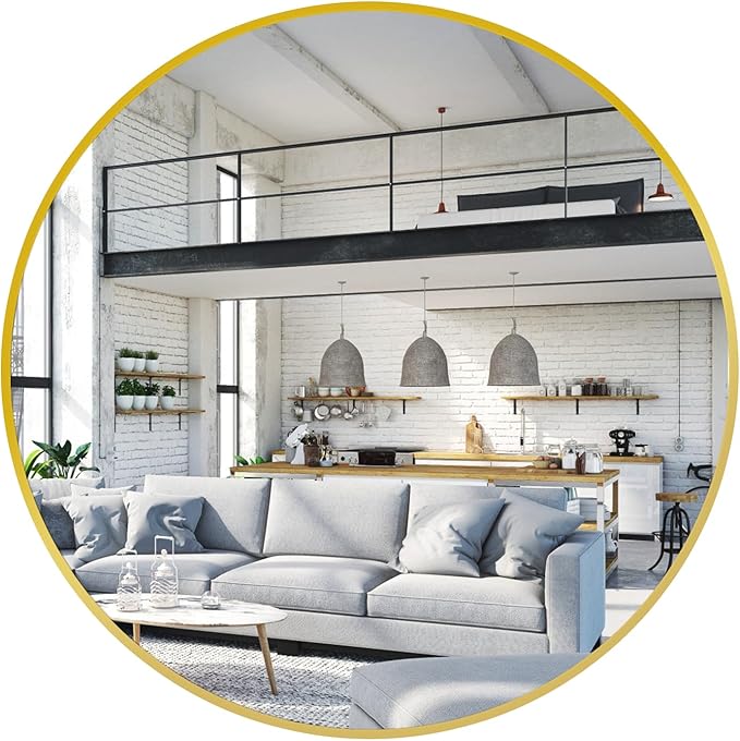 Bathroom Mirrors for Wall,Gold Frame Mirror,30'' Round Circle Mirror for Entryway Bedroom Vanity(30'',Gold)