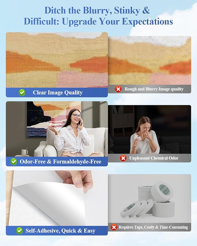 4 Pack Art Acoustic Wall Panels Self-Adhesive, 16" X 16" X 0.5" Acoustic Panels Decorativos Para Pared, Soundproof Wall Panels for Studio, Home & Living Room - Landscape painting