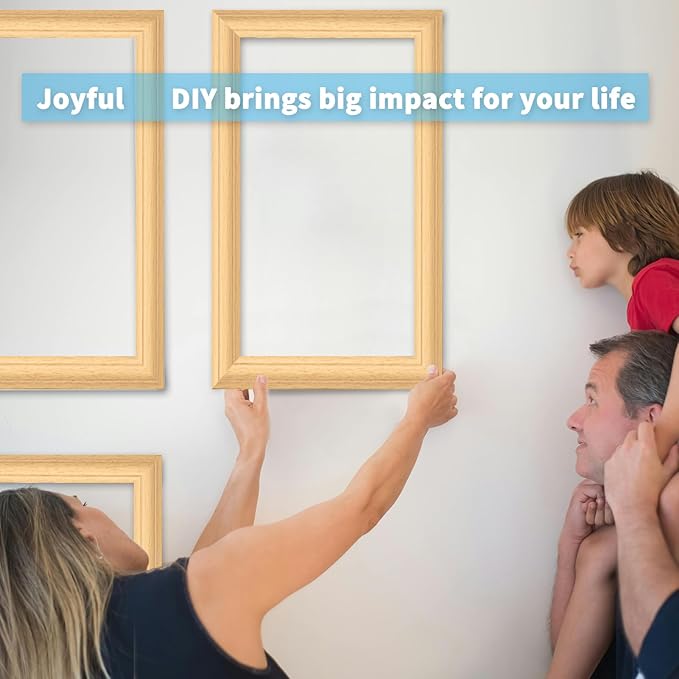 Art3d Pre-Cut Wall Molding Set of 6 pcs, Ready-to-Assemble Wainscoting Panels for Interior Wall Décor Living Room Bedroom Accent Wall - Installed with Glue, 3 Top 3 Bottom, Oak