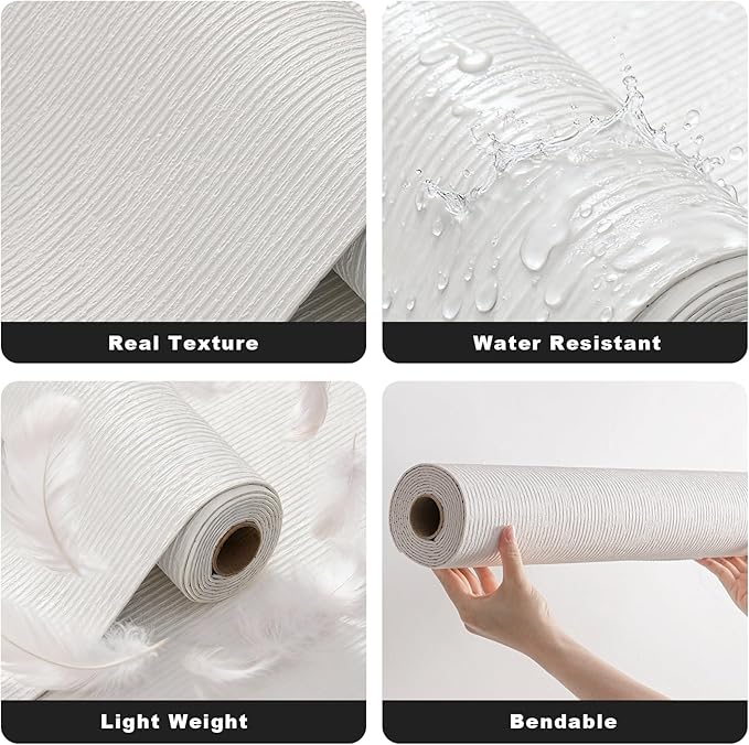 3D Wall Panels Peel and Stick – 23.82"x110" PVC Faux Texture, Self Adhesive Waterproof Wall Covering, DIY Accent Wall, Sofa Background Backsplash & Modern Home Decor, Covers 18 sq.ft