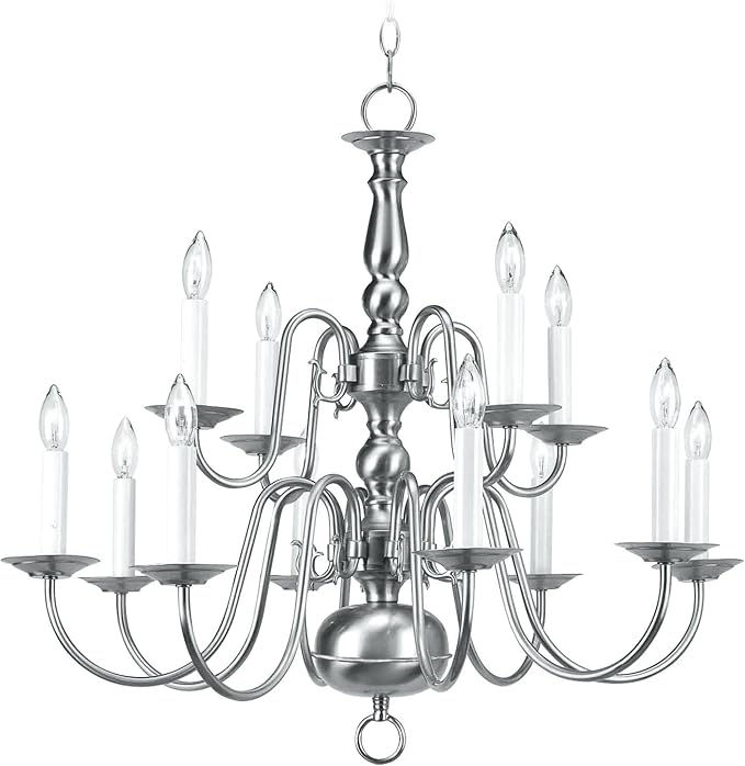 Livex Lighting 5012-91 Williamsburgh Chandelier with No Shades, Brushed Nickel