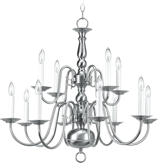 Livex Lighting 5012-91 Williamsburgh Chandelier with No Shades, Brushed Nickel