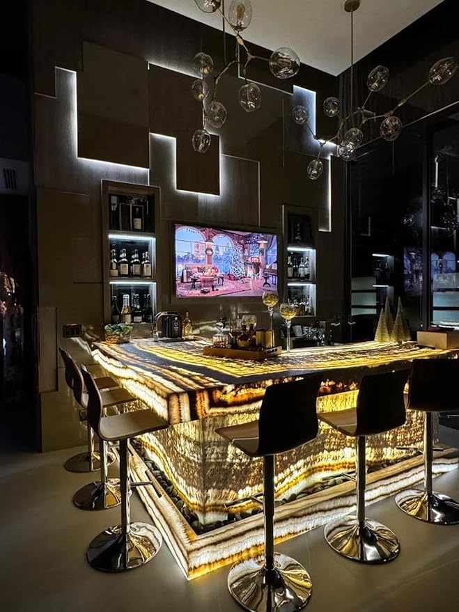 4PCS Soft LED Backlight Sheet 28W 6000K White Color Backlit Flexible cuttable 19.3X9.6 inch for Translucent countertop Indoor