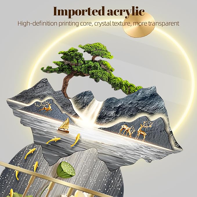 LED Light Decor Wall Art, 3D Art Wall Decor with Light, Decors Walls Sculptures Large 3D Art, Decors Walls Sculptures Lighting Modern, Plug-in Power Supply, Blue C, 23x53IN