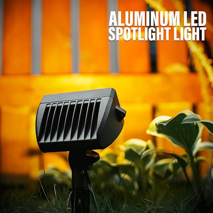 VENUS MANUFACTURING 2 Pack Low Voltage Wall Wash Lights 12V LED Landscape Lighting 18 Watt 600 Lumen Flag Light 2700K Warm White Metal Outdoor Spotlight Black Trees Light for Garden & Yard