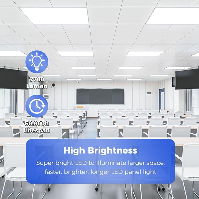 AIKVSXER 20 Pack 2x4 LED Flat Panel Light - Selectable 5 CCT 3000K-6500K & 5 Wattage 30-70W 7700Lm 0-10V Dimmable 2x4 led Drop Ceiling Lights 120-277V for Commercial and Home