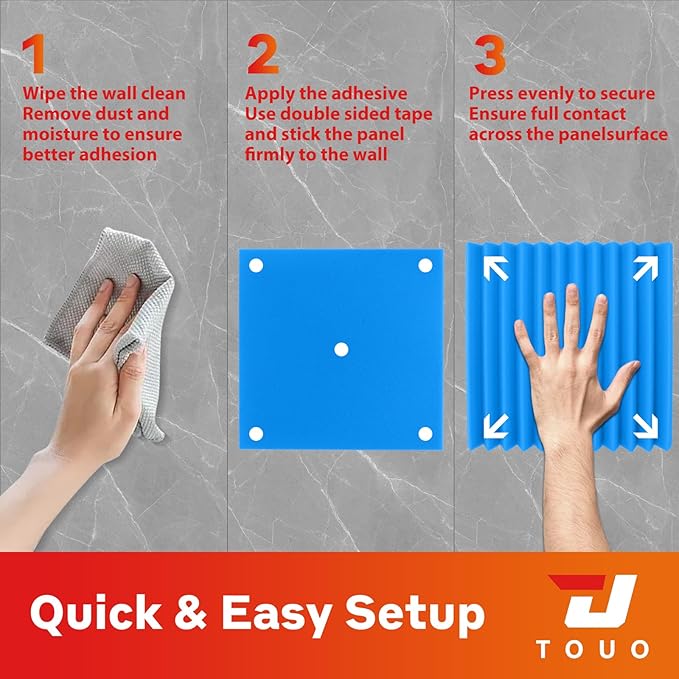 12 Pack Acoustic Panels – Sound Proof Foam Panels for Wall 12"x12"x1", Flame Retardant Wedge Acoustic Foam, High-Density Sound Absorbing Panels for Home Studio(Blue, 1" Thick 12 Pack)