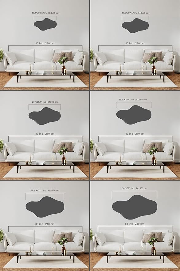 Asymmetrical Led Lighted Mirror for Bathroom, Irregular Vanity Mirror with Lights, Washbasin Backlit Led Illuminated Wall Mirror (Warm Ligth, 27.2"x47.2" inc | 69x120 cm)