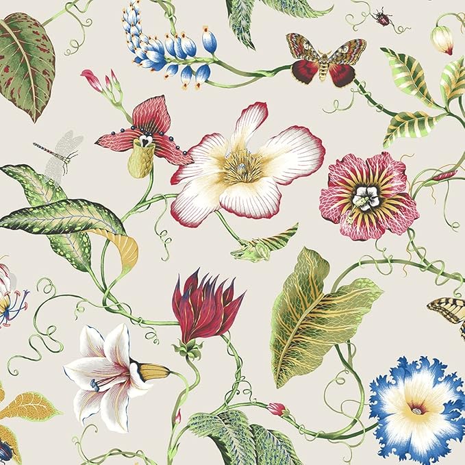 NextWall Summer Garden Floral Peel and Stick Wallpaper (Raspberry & Chartreuse)