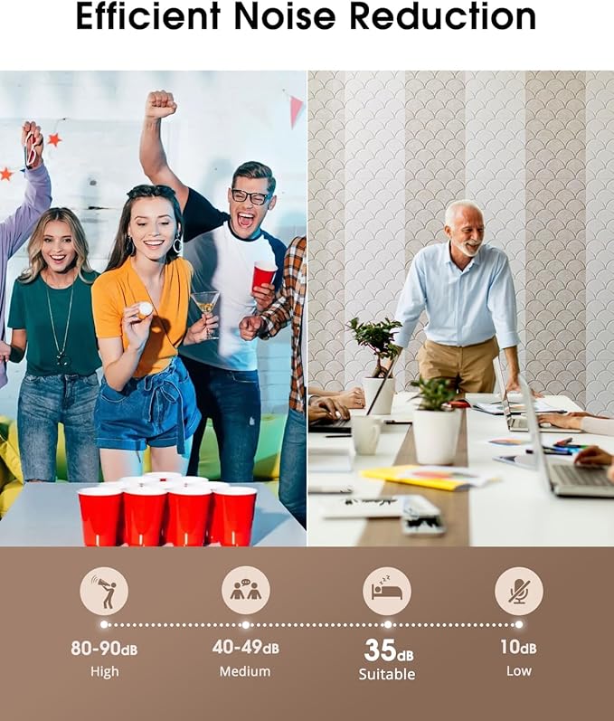 Acoustic Panels Self-Adhesive, 12 Pack Sound Proof Foam Panels for Walls, 12" X 12" X 0.4" High Density Soundproof Wall Panels for Door, Ceiling, Home Office Beige