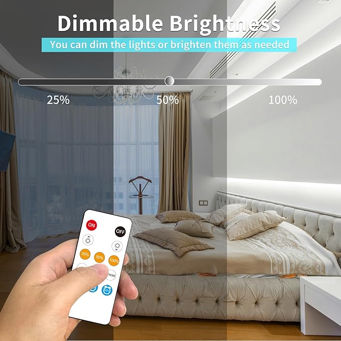 COB LED Strip Lights 32.8ft,6000K DC 24V Dimmable White Flexible LED Rope Lights for Bedroom,with Remote and app Control LED Lights Strip for Living Room, Shelf, Cabinet