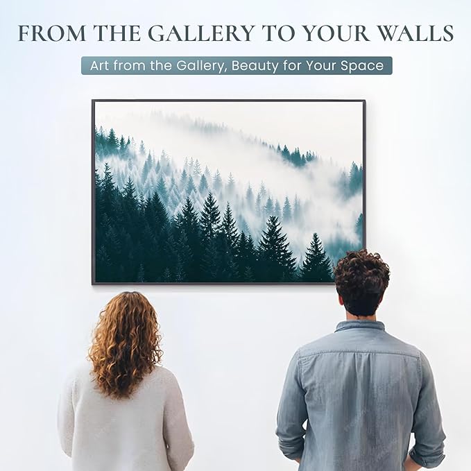 8 Pack Decorative Sound Absorbing Panels, Sound Absorbing Wall Art, 48X32 Inches Acoustic Wall Art for Decoration, Art Acoustic Panels, Acoustic Treatment, Adhesive Included, Misty Forest