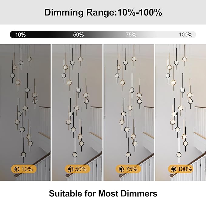 Modern Crystal 15-Light Chandelier, Black and Gold Special Exclusive Bubble Raindrop Chandelier for Spiral Staircase, Foyer, Entryway,High Ceiling (45W)