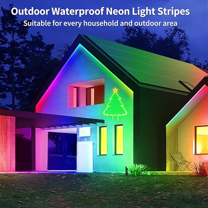 66ft Waterproof LED Strip Lights with Remote,Color Changing Music Sync App Control LED Lights for Bedroom, Living Room, Dorms, Room Décor