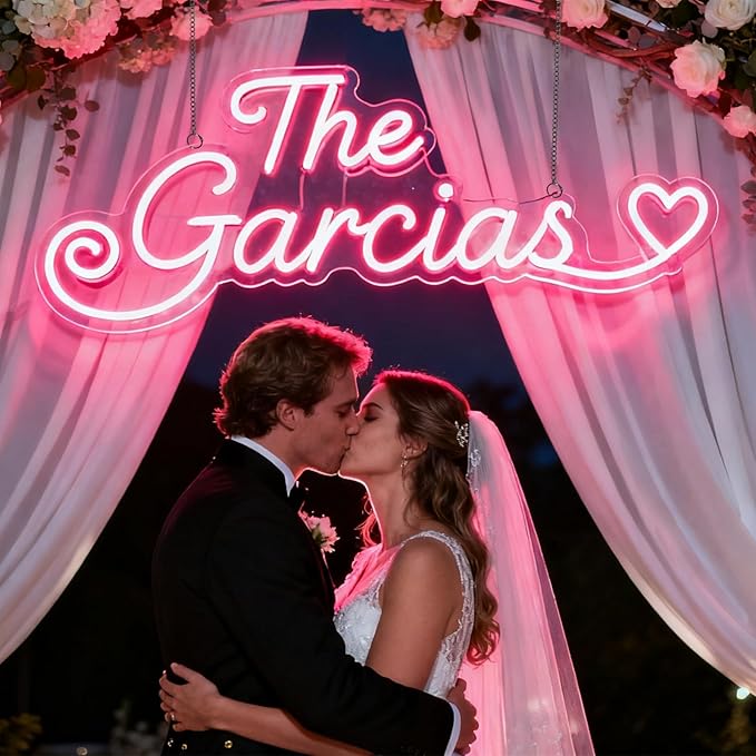 Neon Signs for Wall Decor Custom Neon Led Sign Personalized for Bedroom Customizable Light Up Neon Name Sign Wedding Birthday Business Bar Christmas Decorations (Wedding)