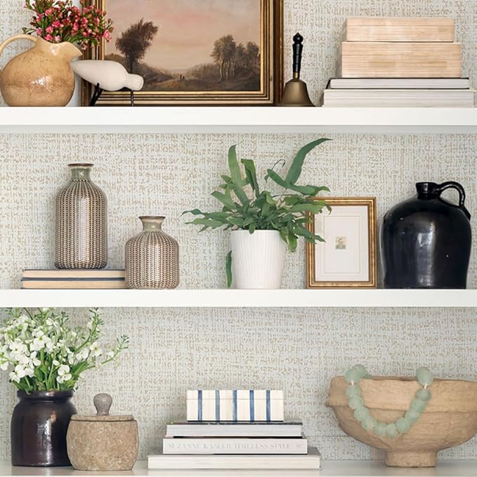 Beige Grasscloth Peel and Stick Wallpaper Beige Contact Paper for Cabinets 17.7inx393.7in Textured Wall Paper Vinyl Textured Grass Cloth Wallpaper Peel and Stick Faux Linen Self Adhesive Vinyl