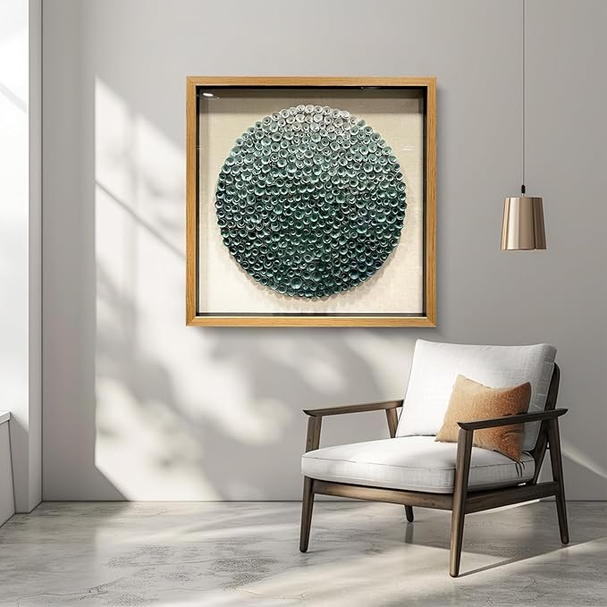 LIUZEYUE - Modern Abstract Wall Art Living Room Handmade Wood Flower 3D Wall Decoration Entrance Wall Decoration Green 43.3"x43.3"