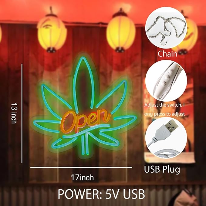 Open Neon Sign Definition Bar Signs, Led Sign USB Powered Bright Open Neon Light for Wall Decor Bar Pub Man Cave Party Art Decor