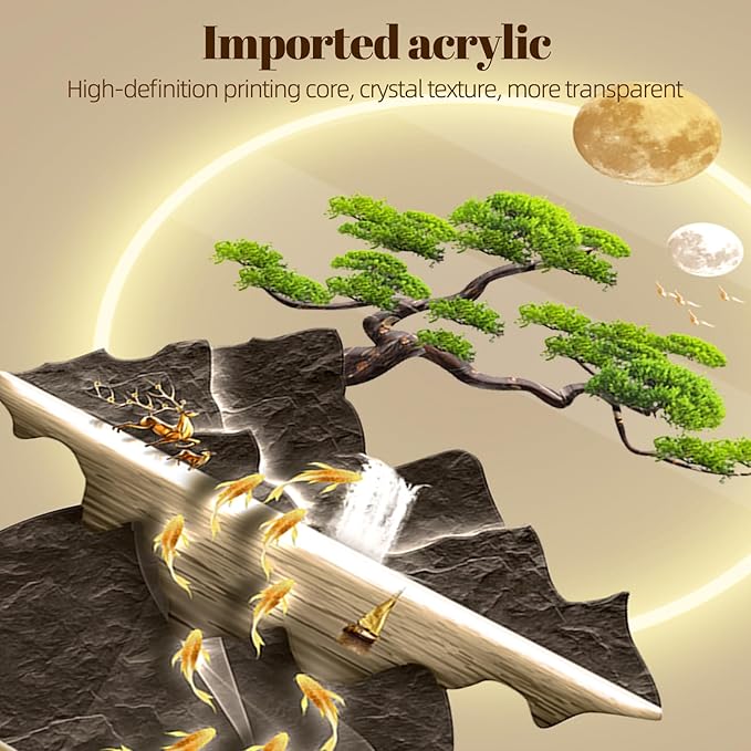 LED Light Decor Wall Art, 3D Art Wall Decor with Light, Decors Walls Sculptures Large 3D Art, Decors Walls Sculptures Lighting Modern, Plug-in Power Supply, Gold G, 23x47IN