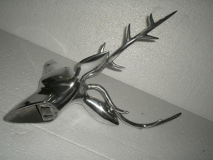 Large Deer Head Metal Wall Mount Sculpture Skull Deer Head Sculpture Unique Figurine Statue Wall Mount A Excellent Item For Home | Office | Restaurant Decorations