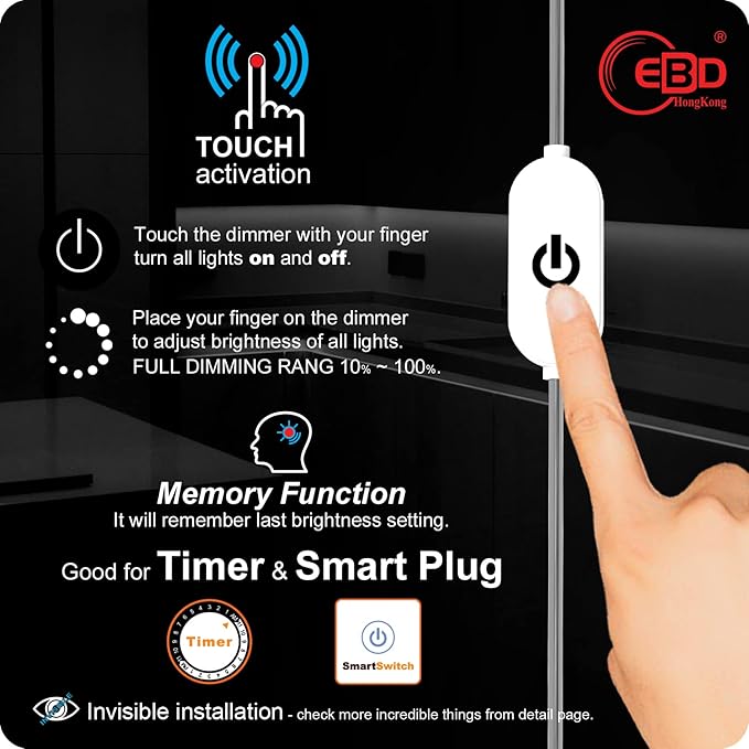 LED Under Cabinet Light with Adjustable Cable Touch Under Cabinet Lights No Redundant Wires 6 Panel Under Counter Lights for Kitchen 3000K Warm White 2100Lm Super Bright Closet Light Good for Timer