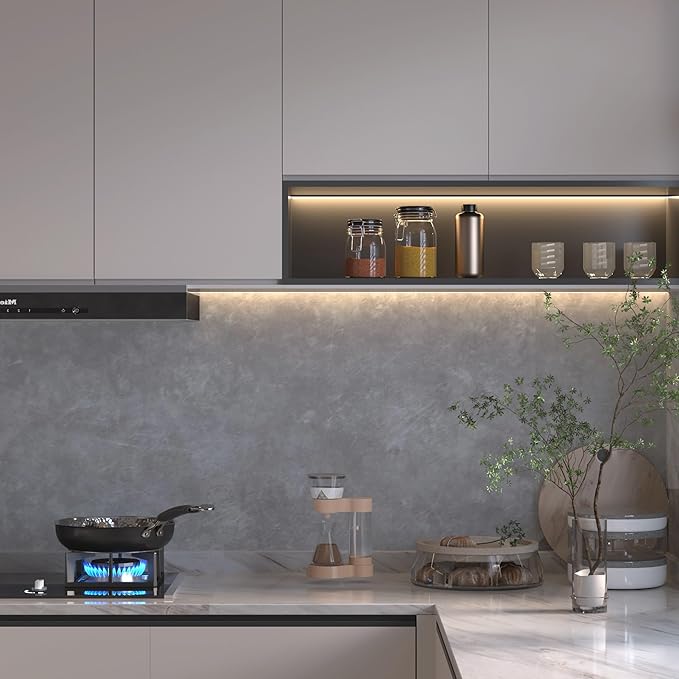 JSEVEM 31"×354" Air Guide Design Extra Wide Thick Light Grey Concrete Wallpaper Peel and Stick Industrial Grey Concrete Contact Paper Vinyl Glossy Adhesive Cement Sticker for Bedroom Office Gym Walls