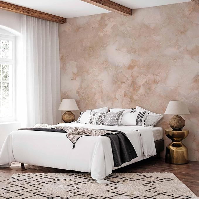 artgeist Wall Mural Abstract 177x124 in - Non-Woven Wallpaper Fleece Wall Decor Photo Print Picture Image Design Home Mural Concrete Marble Beige f-A-10058-a-a