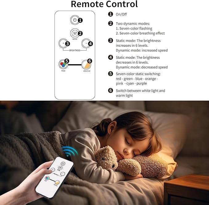 Motion Sensor LED Wall Lights with Remote, Cordless LED Wall Mounted Sconces with RGB & Warm White Lighting, Rechargeable Indoor Wall Lamp for Bedroom Bedside Living Room Corridor Picture