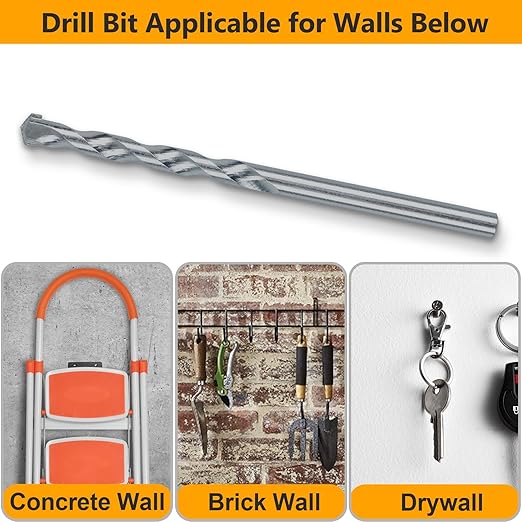 KURUI #12-16 Wall Anchors and Screws Kit, 134 PCs Drywall Anchors for Drywall Brick Masonry Stucco Concrete, 67 Plastic Concrete Anchors and 67 Wood Screws, Drywall Anchors for Picture, Curtain Rod