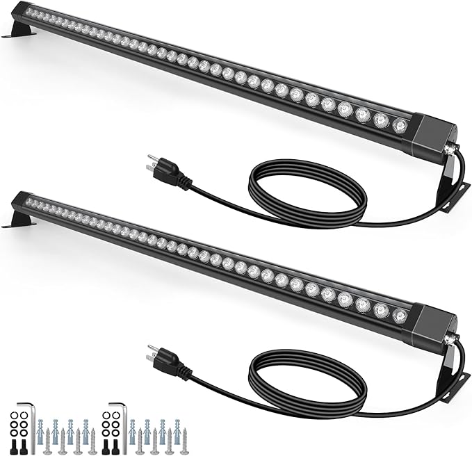 Wall Washer Light 2 Pack,72W 4000K Natural White Wall Washer Lighting,IP67 Waterproof 4FT 120V LED Linear Outdoor Wall Wash Light Bar for Garden,Backyards,Building,Courtyards Lighting