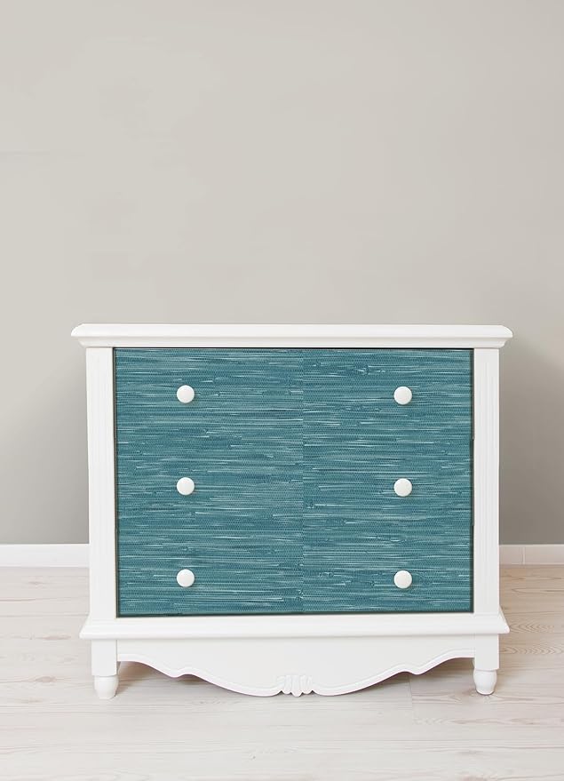 NuWallpaper Steel Blue Grassweave Peel & Stick Wallpaper, NU2874